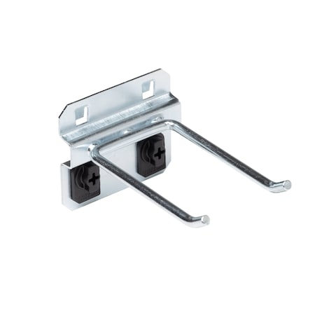 Triton Products 3 In. Double Rod 30 Degree Bend Steel Pegboard Hook for LocBoard, PK5 52313